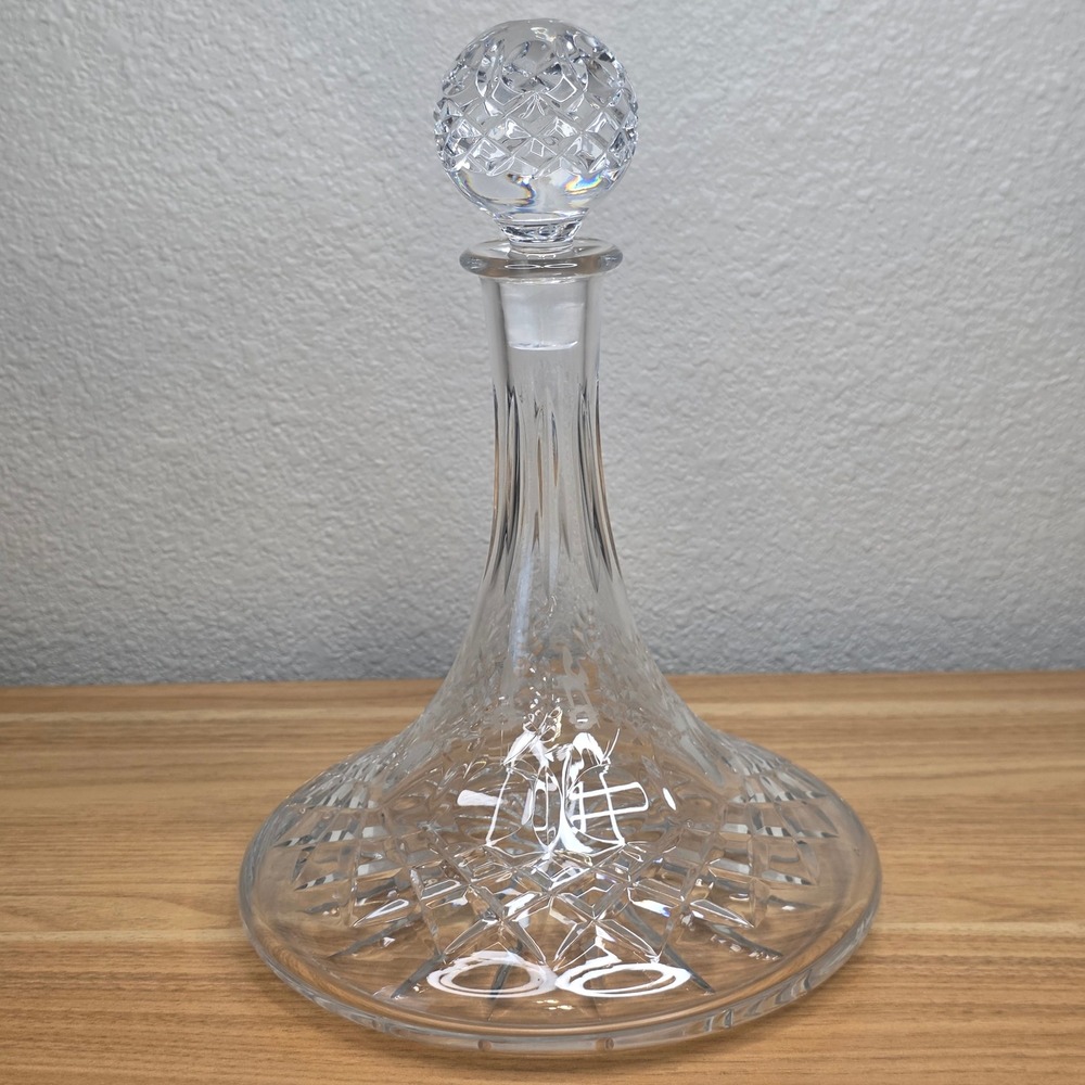 Vintage Rogaska Gallia Hand Blown Crystal Ships Decanter & Stopper 10 1/2" Tall